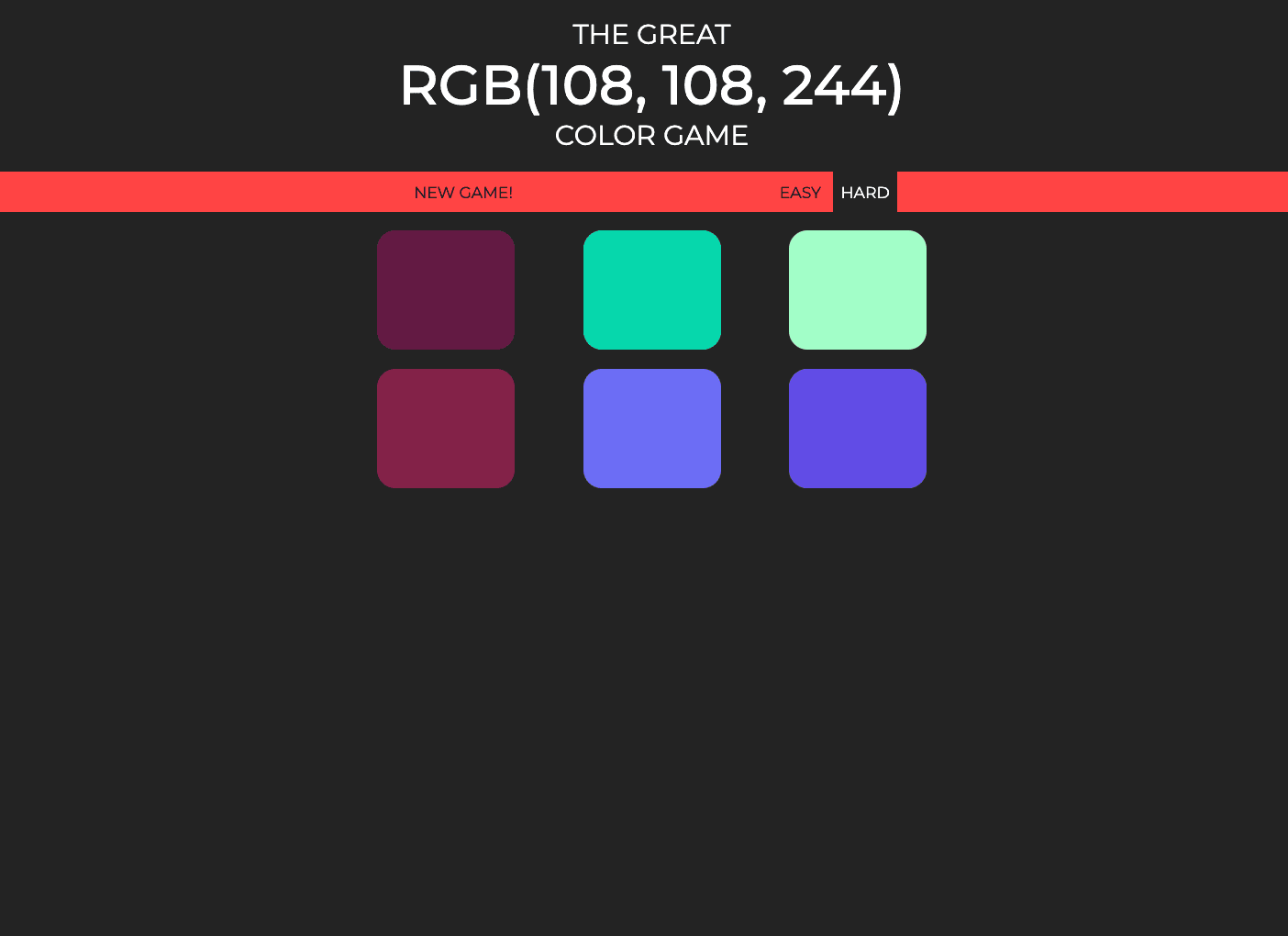 RGB Guessing Game